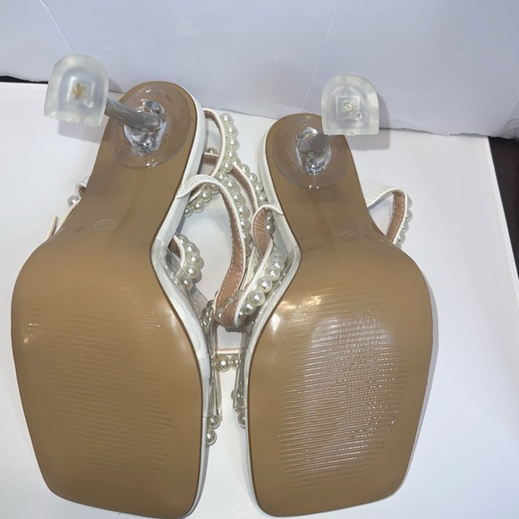 Yolkomo Women's Square Toe Heels Sexy Rhinestone Bow, Pearl Size 8.5… - Picture 6 of 6